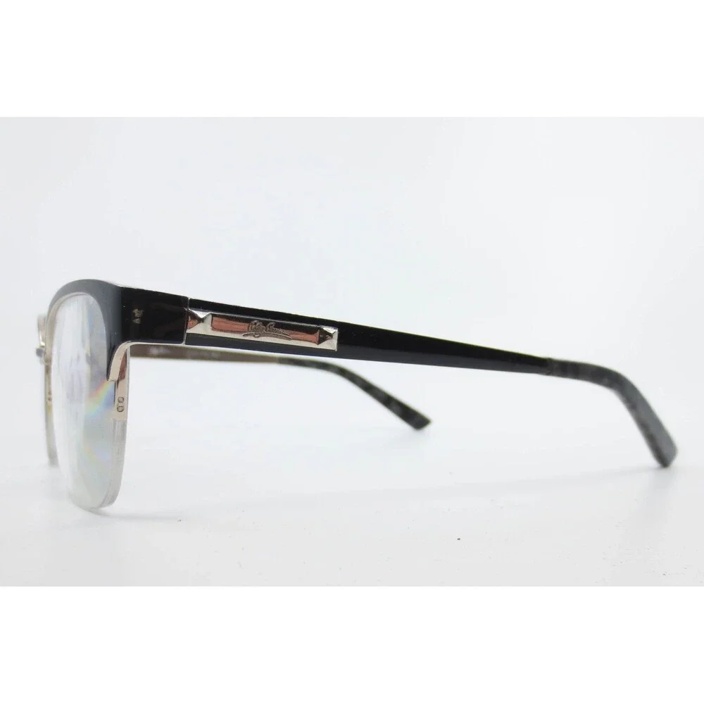 Oleg Cassini OCO 116 001 Black Silver Semi Rimless Cat Eye Eyeglass Frames 51-18
